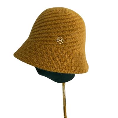 China Checked High Quality Fashion Ladies Winter Hats Colorful Knitted Adult Bucket Hat for sale