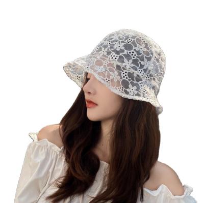 China Fashion Sales Big Brand Protion Bulk UV Top Popular Luxury Women's Black Lace Bucket Hat for sale