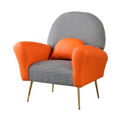 China VISON Houndstooth High Quality Houndstooth Single Sofa Armchair Living Room Dining Chair Nordic Leather Accent Chair for sale