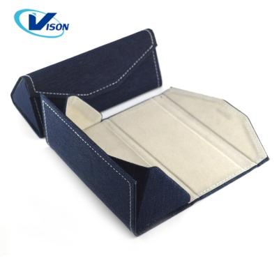 China Modern American Handicraft Cowboy Craft Triangle Glass Folding Case With Logo for sale