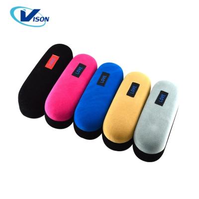 China Fashionable Goods Simple Color Matching Hard Shell Suede Flip Custom Glasses Case for sale