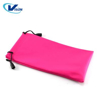 China Colorful Reusable Cloth Pouch With Attached Soft Glasses Bag for sale