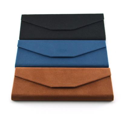 China Sunglass Soft Suede Fabric Eyewear Packing Glasses Case Custom Folding Optical Sunglasses Box for sale