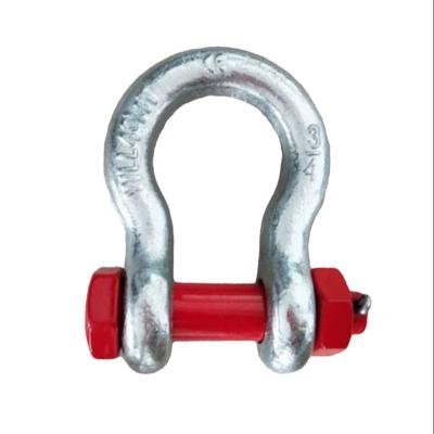 China Hot Selling Heavy Industry American Style Galvanized With Screws G2130 Bow Shackle With Safety for sale