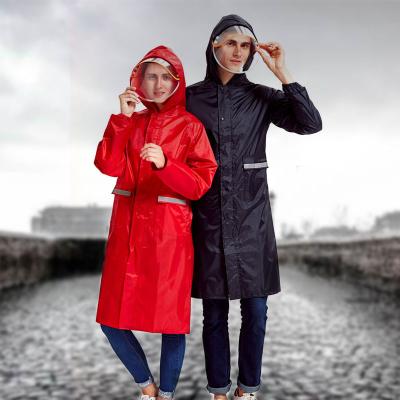 China Custom Made Eco-Friendly Reusable Raincoat Waterproof Hooded Raincoat Windproof Polyester Long Raincoat For Men for sale