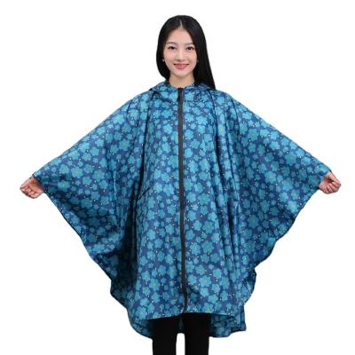 China Light Weight Printed Reusable Raincoat Poncho Waterproof Raincoat With Hood Zipper for sale