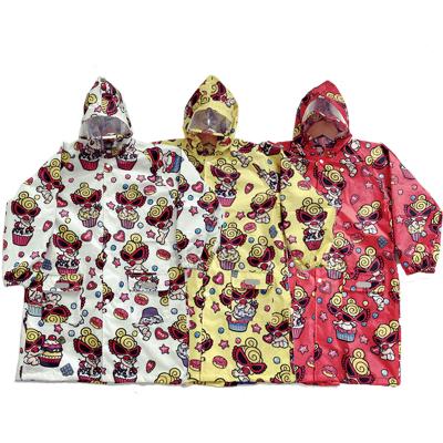 China Bachelorette Rainwear Children Printed Raincoat With Long Schoolbag Kids Waterproof Hooded Raincoats for sale