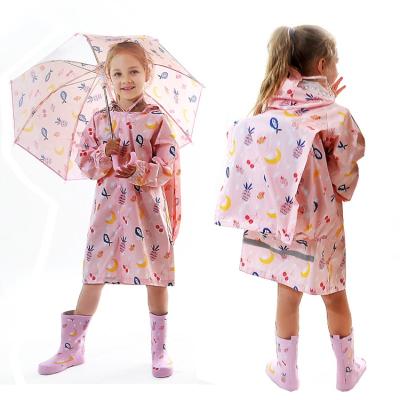 China CIA Style Fancy Design Raincoat Warm Children Printed Raincoat Kids /Windproof/Eco-friendly/Durable/Soft Waterproof Long Hooded Raincoats for sale