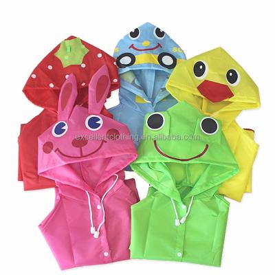 China Wholesale Portable Reusable Raincoat Cartoon Printing Items Polyester Cheap Promotional Kids Raining Hooded Blanket Poncho for sale