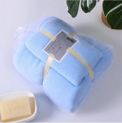 China Wholesale Hotel Bathroom Microfiber Quick Drying Coral Fleece 2PCS Set Safe For SPA Kids for sale