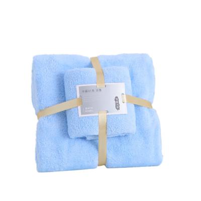 China Custom Print Kids Safe Logo Bath Towel Set Absorbent Bath Towel Thick Coral Microfiber Soft Face Towel for sale