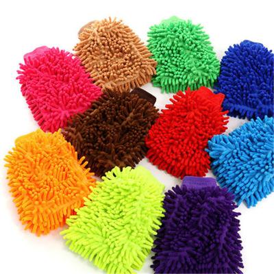 China High Quality Double Chenille Microfiber Car Wash Glove Cleaning Mitt Safe For Side Kids for sale