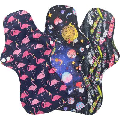 China OEM Breathable Comfortable Female Menstrual Pads Washable and Reusable Soft Bamboo Charcoal Menstrual Pads for sale