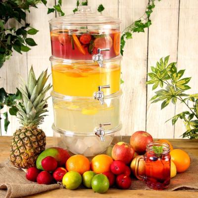 China Cylinder Tower 2 Layers 3 Layers Customized Beverage Dispenser With Ice Core , Cold Drink Beverage Dispenser$ for sale