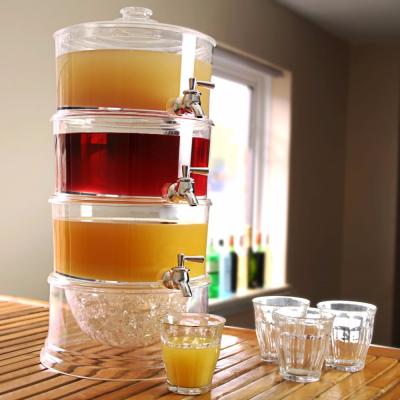 China Unique Cylinder Tower Beverage Soft Drinks Acrylic Tower Table Beer Dispenser, Chilled Beverage Dispenser@ for sale