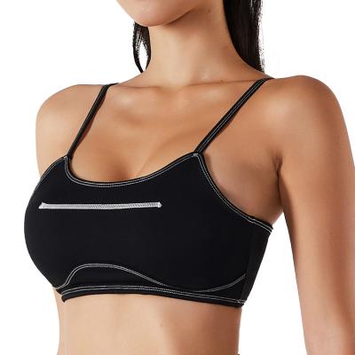 China Breathable Drop Shipping 2022 New Women Sports Bra Tight Naked Yoga Tops Female Indoor Fitness Training Bra for sale