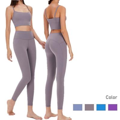 China Breathable New Style No Line Yoga Pants High Waist Seamless Embarrassment Tight Sports Cropped Pants Women for sale