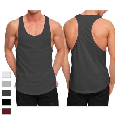 China Custom Wholesale Loose Mens Cotton Breathable Sportswear Sleeveless Tank Tops Man Fitness Vest White for sale