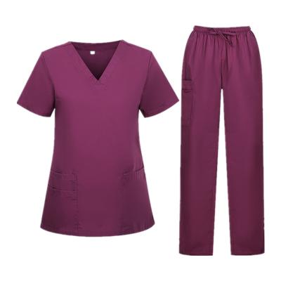 China Eco-Friendly In Low MOQ Stock New Fashionable Women Uniform Designs Nurse Scrubs Set for sale