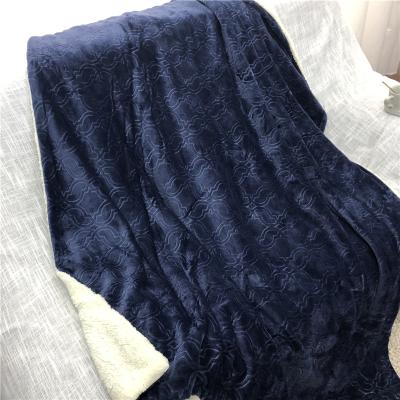 China B22054 Polyester Anti-pilling Double Size Autumn And Winter Extra Heavy Twin Sherpa Soft Throw Blanket for sale