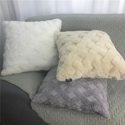 China D20635 High Quality Customized Long Hair Fur Back Anti-pilling Cushion Covers Home Decorative for sale