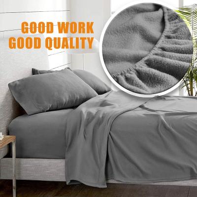 China C62114 PORTABLE Home Super Soft Fleece Sheet Set Plush Fleece NO--Pilling Extra Sheets All Season Cozy Warmth for sale