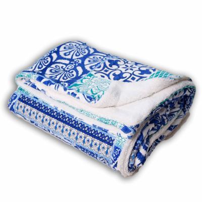 China B22012 Anti-Pull Spring Digital Printed Minky Flannel Customized Floral Baby Blanket Knitted Sherpa Blanket For Gifts for sale