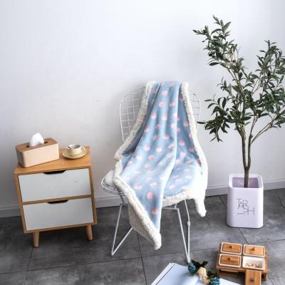 China Anti-pilling F1913 Printing Little Fox Pattern Blue Newborn Gift Milestone Monthly Kids Baby Wrap Covering for sale