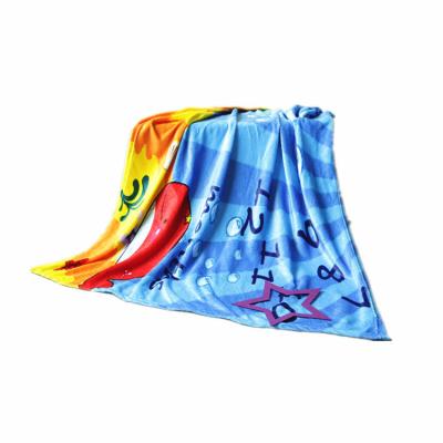 China Hot Selling Anti-pilling Milestone Knitted Printed Coral Fleece Baby Blanket for sale