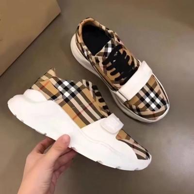 China Brand Mens Ladies Cushioning Couples Casual Sports Sneakers Plaid Printing Comfortable Fabric Sports Sneakers for sale