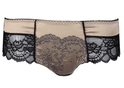 China Pretty Comfortable Lace Trim Boyshort Panty With Beautiful Satin At Front for sale