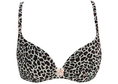 China Womens Black Leopard Print Seamless Bras with Back closure , Sex Animal Design for sale