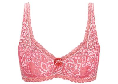 China Rich Flowers  Lace Bralette comfortable Underwire Tiny Bow Fashion for sale