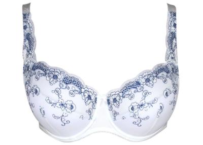 China Beautiful Embroidery Mesh Underwire 42E  Bra Contrast Color Nice Shoulder Straps for sale