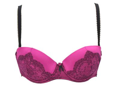 China Gorgeous Jacquard Satin Push up Demi Bra for Young Lady / Girls for sale