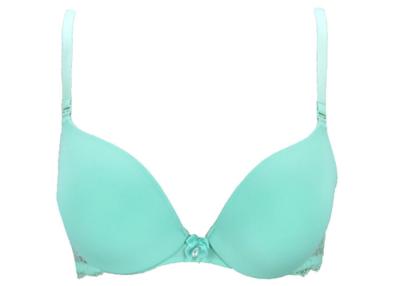 China Gel Padded Underwire Seamless Bras , Green Pretty Lace Bra for Summer for sale