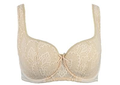 China Comfort Beige  Breast Minimizer Bra Mold Cup All  over Lace Classic Style for sale