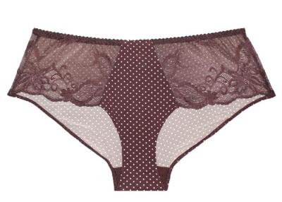 China Elegant Brown XXXL Womens Plus Size Panties , Classical Dots Style for sale