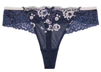 China Embroidery mesh Sexy Women Thongs comfortable Lace Thong Underwear for sale