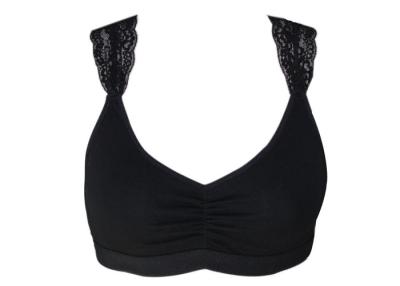 China Black Elastic Cotton  pullover bra with Lace Strap Leisure for sale