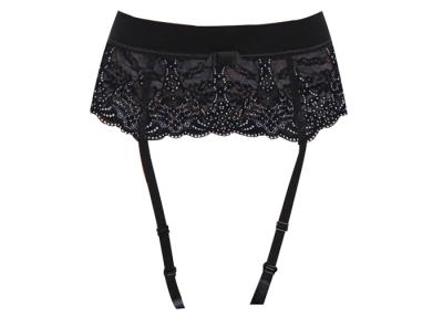 China Comfortable Black Lace Sexy Garter Belts with Low Waist, S / M / L / XL Size for sale