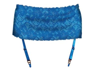 China Beautifu Blue Removable Sexy Garter Belts with Elastic Floral Lace for sale