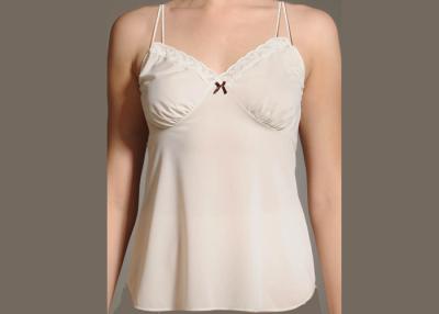 China Comfortable White Softy Modal Camisole Ladies Slips with Ruched Cups for sale