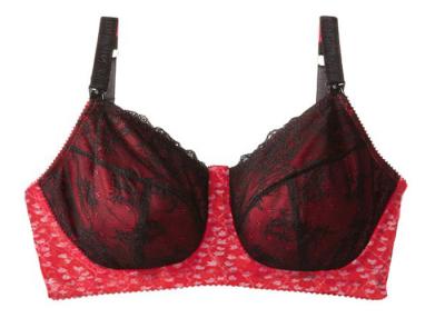 China Elegant Red Organic Cotton Nursing Bra Racerback Maternity Bra for sale