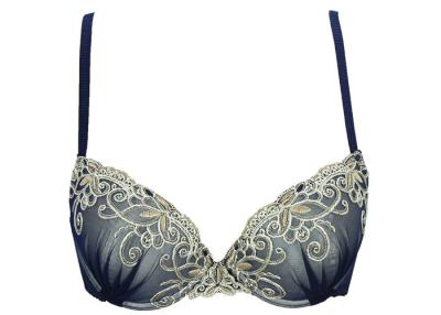 China Comfort Red Push Up Bra Underwire Embroidery Bra Plunge Brassiere for sale