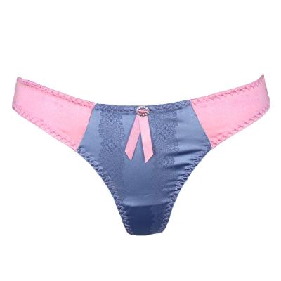 China Jacquard Stain Ladies Thong Underwear Comfortable Low Rise Style with Fancy Decoration for sale