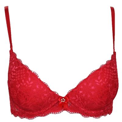 China Customized Delicate Lace Padded Push Up Bras Elegant Plunge for sale