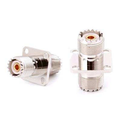 中国 Female To Female 4 Holes Flange Adapter SO239 UHF Connector Female To Female RF PL259 Adapter 販売のため