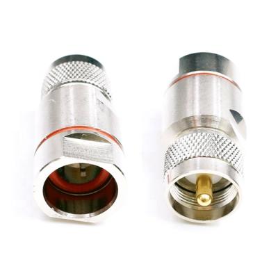 China PL259 SO239 Male Flange RF Plug UHF Brass Nickel Plated Connector For 1/2 Feeder Cable for sale