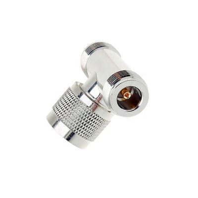 China Microwavve 3 Way N Male To Dual N Female Connector T Type Wifi Antenna Adapter en venta